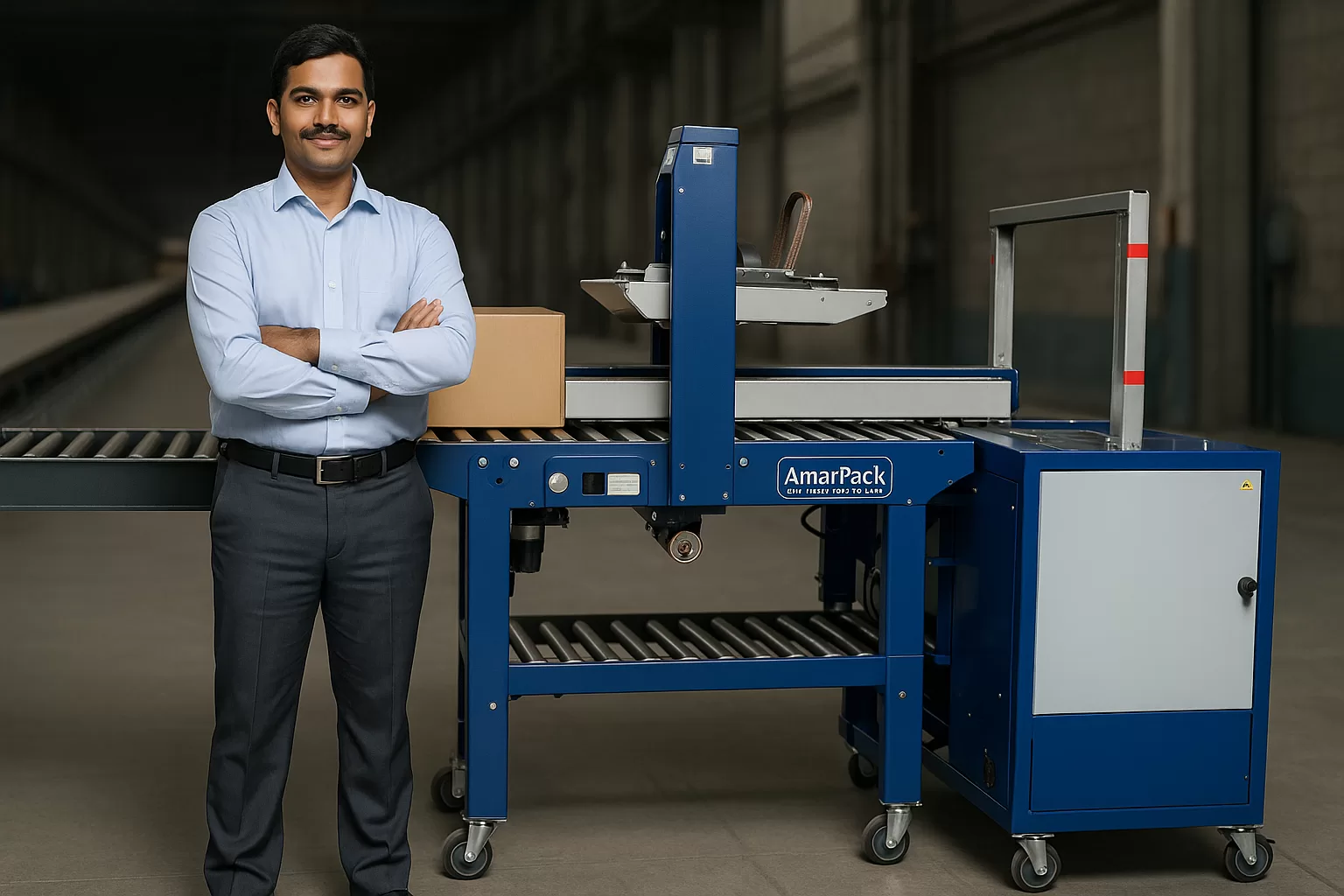 Fully Automatic Carton Folding, Taping & Strapping Machine