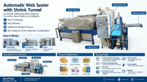 Automatic web sealer with shrink tunnel machine for packaging