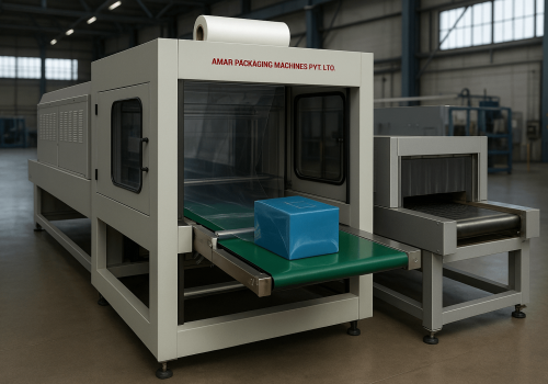 Automatic Web Sealer with Shrink Tunnel, Automatic Box Shrink Wrapping