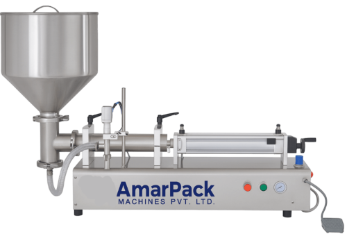 a machine with a funnel, Piston filler Machine, Jam Filling Machine, Chyawanprash Filling Machine, Sause Filling Machine, Automatic Jam Filling Machine